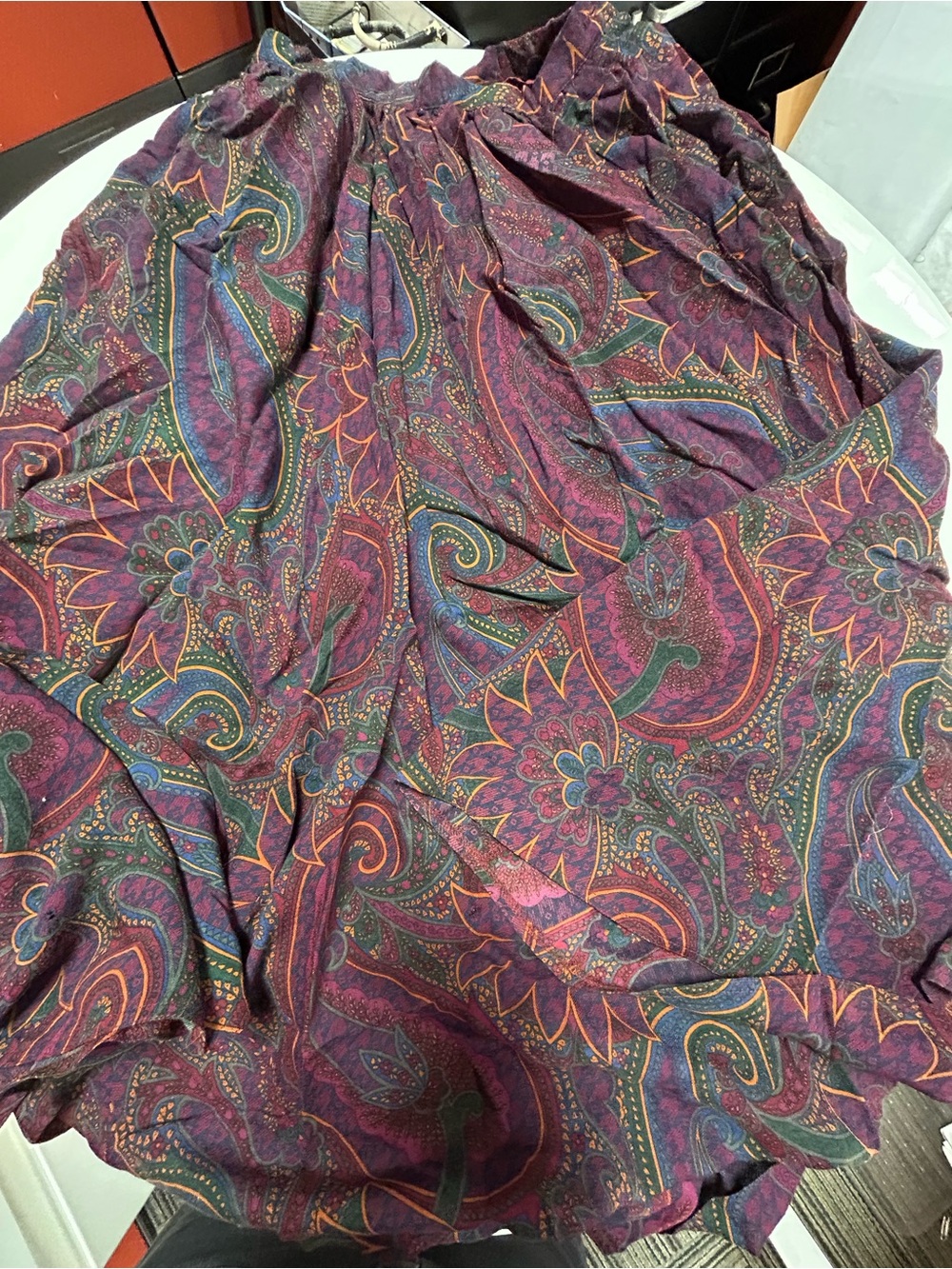 1989 Ralph Lauren wool paisley full equestrian style skirt size 6